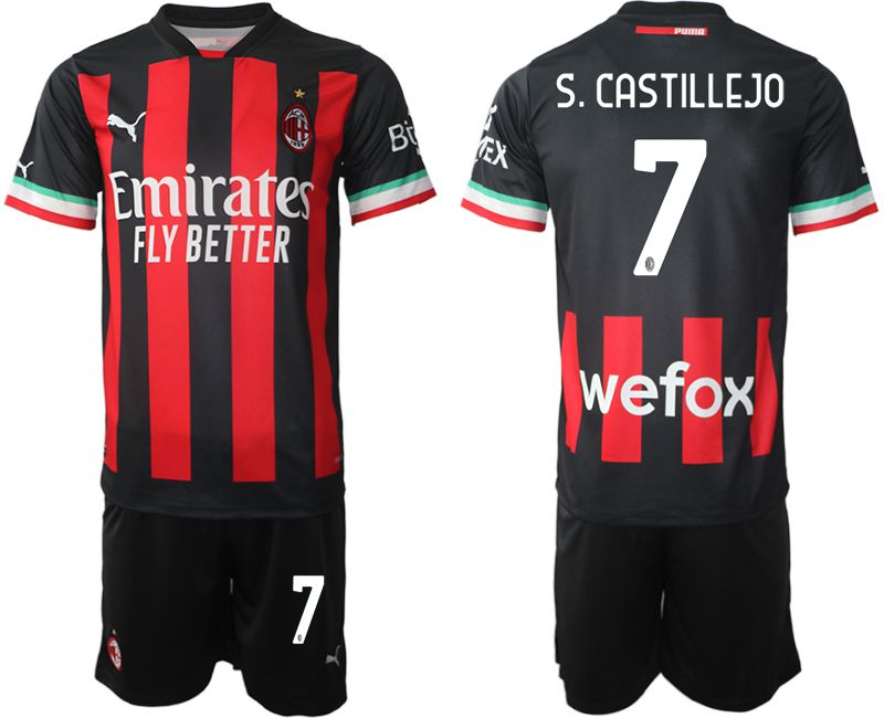 Men 2022-2023 Club Ac Milan home black #7 Soccer Jersey->ac milan jersey->Soccer Club Jersey
